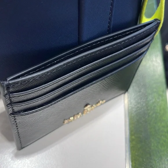 Kate Spade Madison Saffiano Leather Small Slim Card Holder
COLOR: Black 
NWT - Picture 14 of 16
